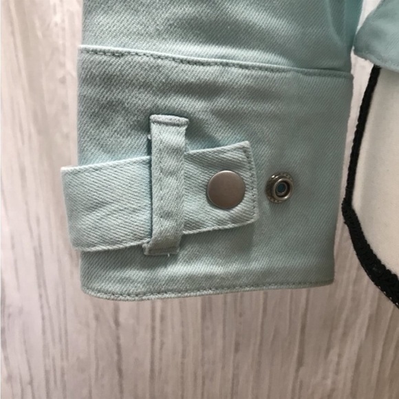 Talbots light blue military style stretch denim jacket 2P - Picture 5 of 11